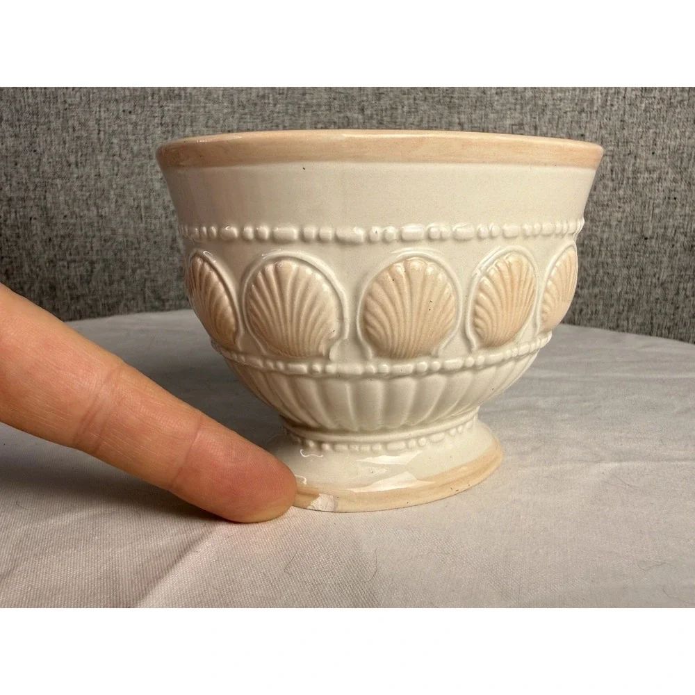 Vintage 90s/Y2K Pink Peach Pastel Seashells Bathroom Vanity‎ Toothbrush Holder